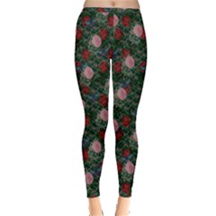 Dark Floral Butterfly Teal Bats Lip Green Inside Out Leggings