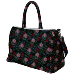 Dark Floral Butterfly Teal Bats Lip Green Duffel Travel Bag