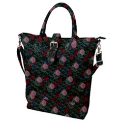 Dark Floral Butterfly Teal Bats Lip Green Buckle Top Tote Bag