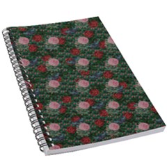 Dark Floral Butterfly Teal Bats Lip Green 5.5  x 8.5  Notebook