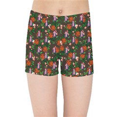 Fiola Pattern Brown Kids  Sports Shorts by snowwhitegirl