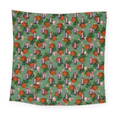 Fiola Pattern Green Square Tapestry (large)