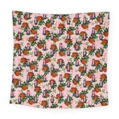 Fiola Pattern Pink Square Tapestry (large)