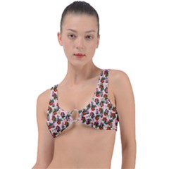 Fiola Pattern Pink Ring Detail Bikini Top