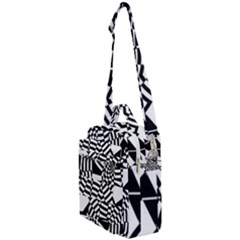 Black And White Crazy Pattern Crossbody Day Bag by Sobalvarro