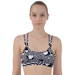 Black And White Crazy Pattern Line Them Up Sports Bra by Sobalvarro