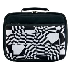 Black And White Crazy Pattern Lunch Bag by Sobalvarro