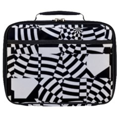 Black And White Crazy Pattern Full Print Lunch Bag by Sobalvarro