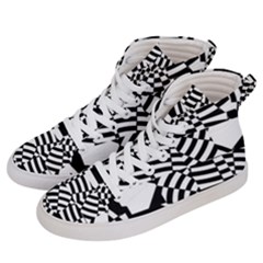 Black And White Crazy Pattern Women s Hi-top Skate Sneakers by Sobalvarro