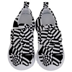 Black And White Crazy Pattern Kids  Velcro No Lace Shoes by Sobalvarro