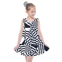 Black And White Crazy Pattern Kids  Summer Dress by Sobalvarro