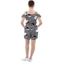 Black And White Crazy Pattern Ruffle Cut Out Chiffon Playsuit View2