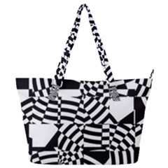 Black And White Crazy Pattern Full Print Shoulder Bag by Sobalvarro