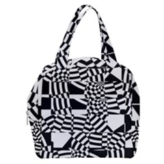 Black And White Crazy Pattern Boxy Hand Bag by Sobalvarro