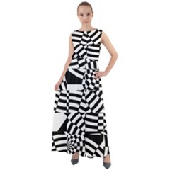 Black And White Crazy Pattern Chiffon Mesh Boho Maxi Dress by Sobalvarro