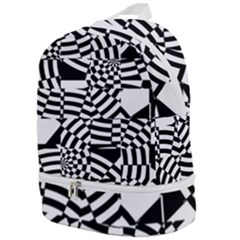 Black And White Crazy Pattern Zip Bottom Backpack by Sobalvarro