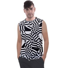 Black And White Crazy Pattern Men s Regular Tank Top by Sobalvarro