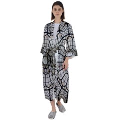 Pattern Abstract Structure Art Maxi Satin Kimono