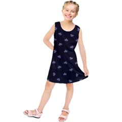 Wet Leaves Botanical Motif Pattern Design Kids  Tunic Dress by dflcprintsclothing