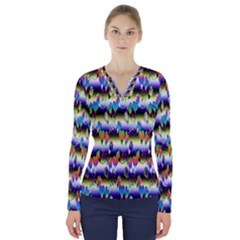 Shinyflowers V-neck Long Sleeve Top by Sparkle
