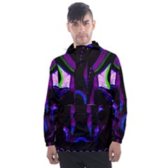 Demon Ethnic Mask Extreme Close Up Illustration Men s Front Pocket Pullover Windbreaker by dflcprintsclothing