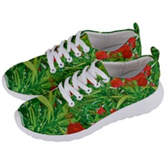 Red Flowers And Green Plants At Outdoor Garden Men s Lightweight Sports Shoes by dflcprintsclothing