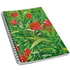 Red Flowers And Green Plants At Outdoor Garden 5 5  X 8 5  Notebook by dflcprintsclothing