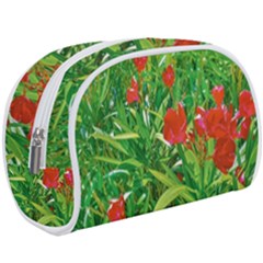 Red Flowers And Green Plants At Outdoor Garden Makeup Case (large) by dflcprintsclothing