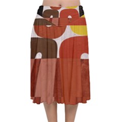 Sophie Taeuber Arp, Composition à Motifs D arceaux Ou Composition Horizontale Verticale Velvet Flared Midi Skirt