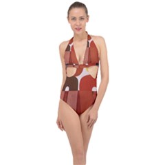 Sophie Taeuber Arp, Composition À Motifs D arceaux Ou Composition Horizontale Verticale Halter Front Plunge Swimsuit by Sobalvarro