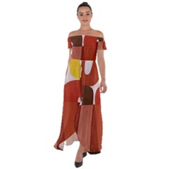 Sophie Taeuber Arp, Composition à Motifs D arceaux Ou Composition Horizontale Verticale Off Shoulder Open Front Chiffon Dress