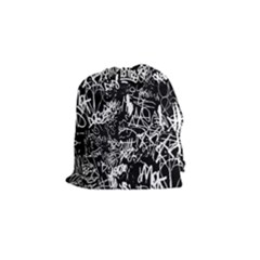 Graffiti Abstract Collage Print Pattern Drawstring Pouch (small) by dflcprintsclothing