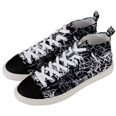 Graffiti Abstract Collage Print Pattern Men s Mid-top Canvas Sneakers by dflcprintsclothing