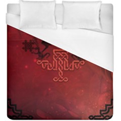 Decorative Celtic Knot With Dragon Duvet Cover (king Size)