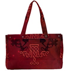 Decorative Celtic Knot With Dragon Canvas Work Bag by FantasyWorld7