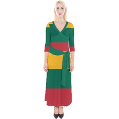 Lithuania Flag Quarter Sleeve Wrap Maxi Dress by FlagGallery