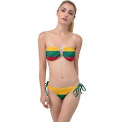 Lithuania Flag Twist Bandeau Bikini Set by FlagGallery