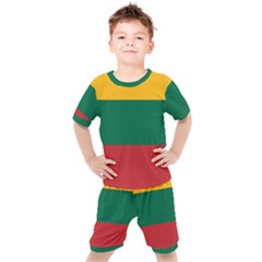 Lithuania Flag Kids  Tee And Shorts Set by FlagGallery