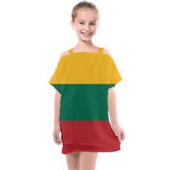 Lithuania Flag Kids  One Piece Chiffon Dress by FlagGallery