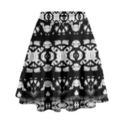 Black And White Modern Ornate Stripes Design High Waist Skirt by dflcprintsclothing