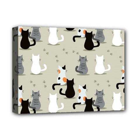 Cute Cat Seamless Pattern Deluxe Canvas 16  X 12  (stretched) 