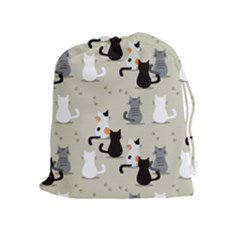 Cute Cat Seamless Pattern Drawstring Pouch (xl) by Vaneshart