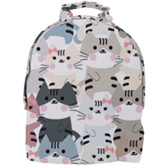 Cute Cat Couple Seamless Pattern Cartoon Mini Full Print Backpack by Vaneshart