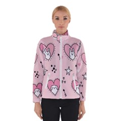 Cartoon Cute Valentines Day Doodle Heart Love Flower Seamless Pattern Vector Winter Jacket