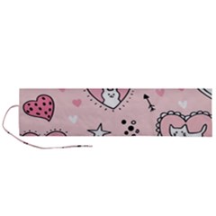 Cartoon Cute Valentines Day Doodle Heart Love Flower Seamless Pattern Vector Roll Up Canvas Pencil Holder (l) by Vaneshart