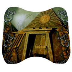 Awesome Steampunk Pyramid In The Night Velour Head Support Cushion by FantasyWorld7