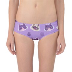 Cute Colorful Cat Kitten With Paw Yarn Ball Seamless Pattern Classic Bikini Bottoms by Vaneshart