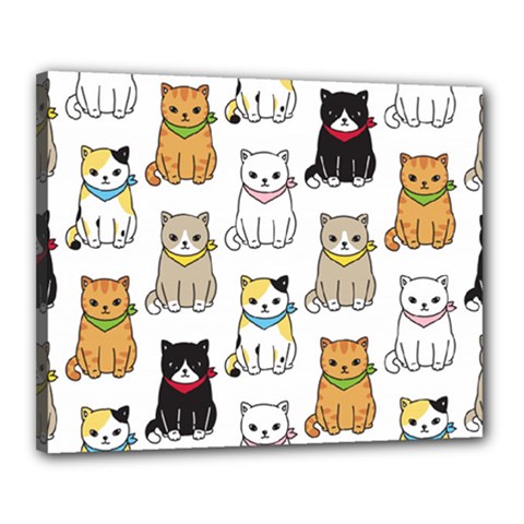 Cat Kitten Seamless Pattern Canvas 20  x 16  (Stretched)