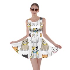 Cat Kitten Seamless Pattern Skater Dress