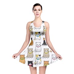 Cat Kitten Seamless Pattern Reversible Skater Dress